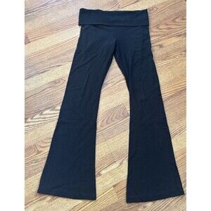 Victoria’s Secret Pink Fold Over Black Yoga Pants Size Medium Y2K Style